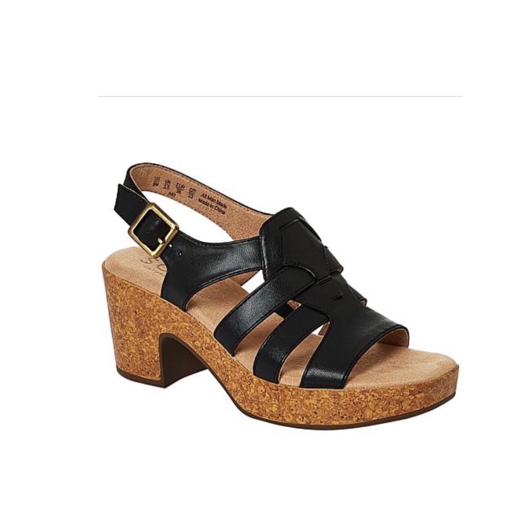 SOUL Naturalizer Aki Fisherman Platform Sandal 9.5M Black Strappy